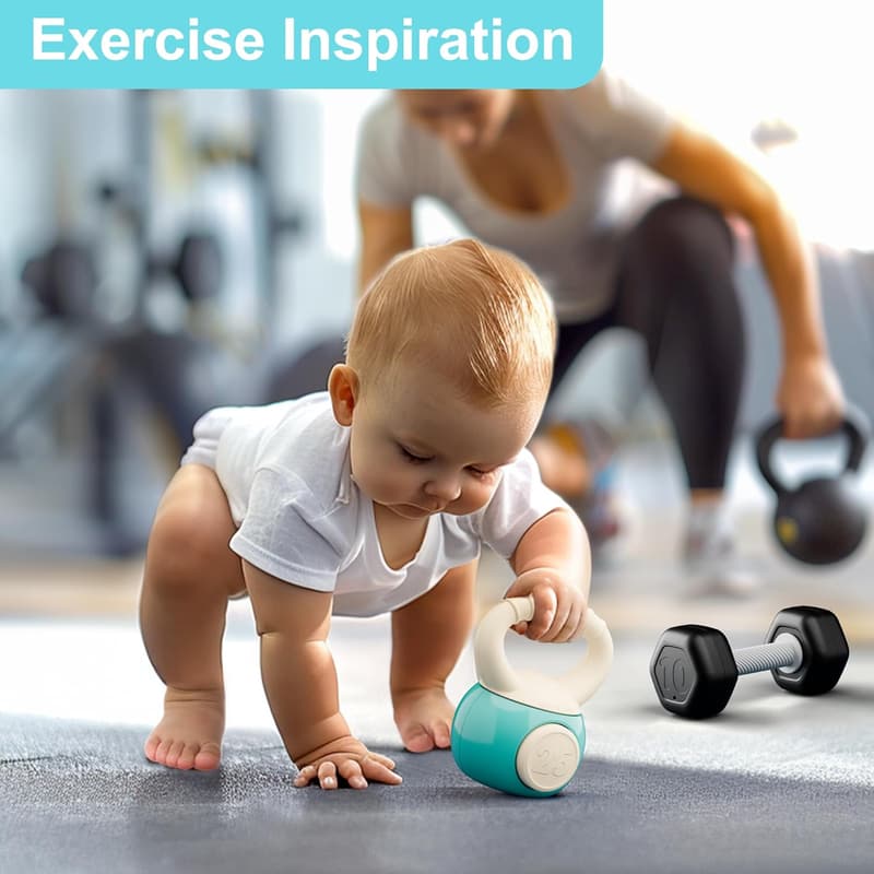 Infant Dumbbell Rattle Set - 4PCS Newborn Sensory Toy