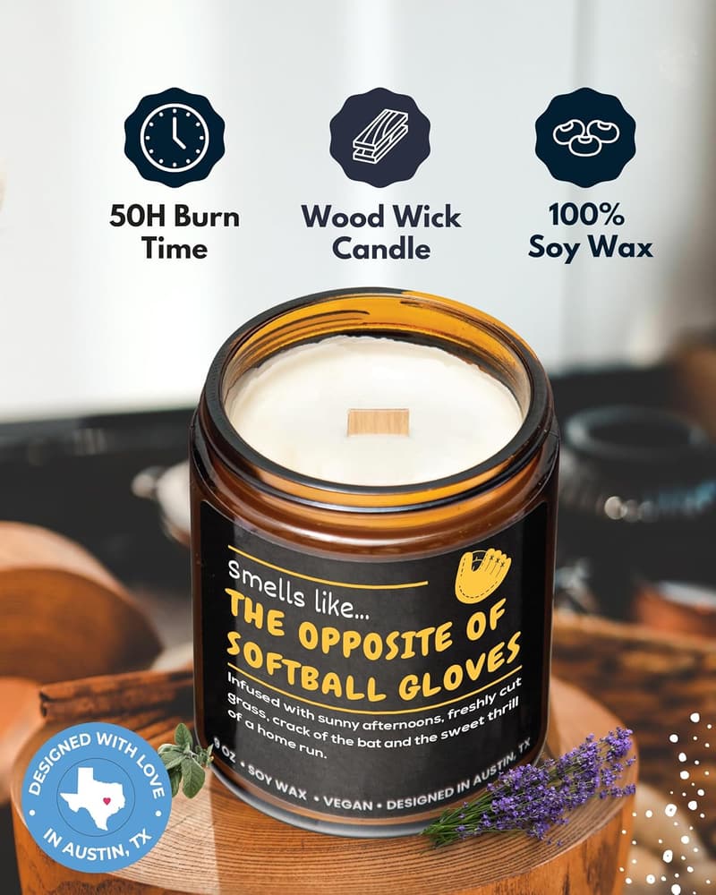 Softball Candle - Fun Gift for Teen Girls & Players