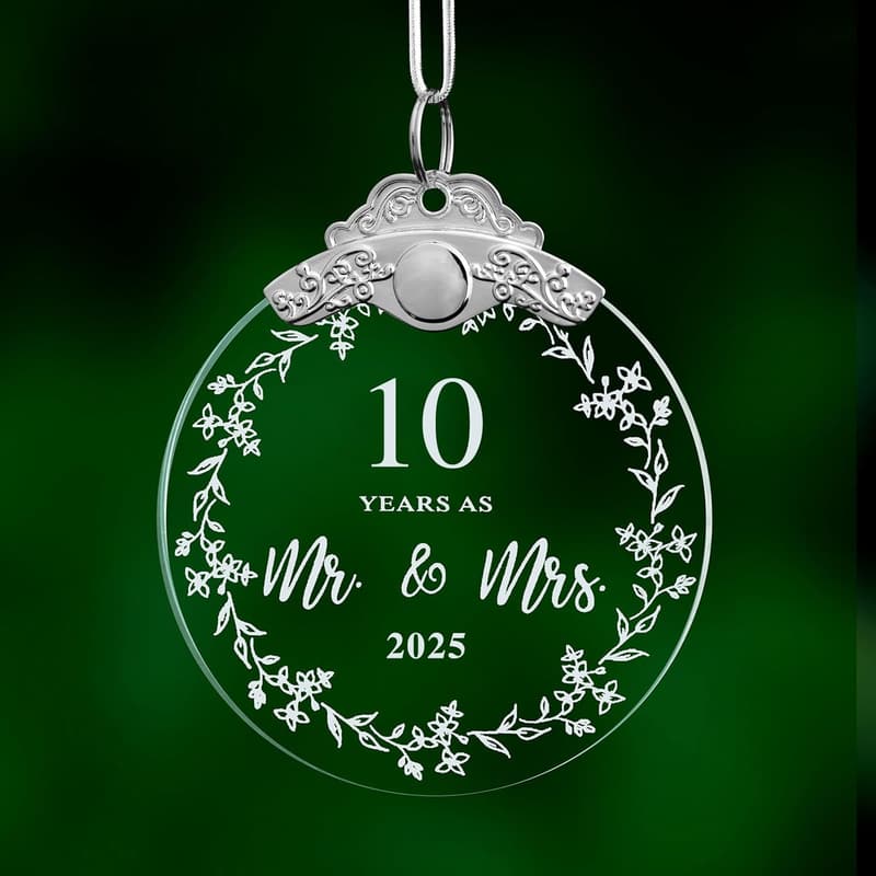 10th Anniversary Christmas Ornament for Couples 2025