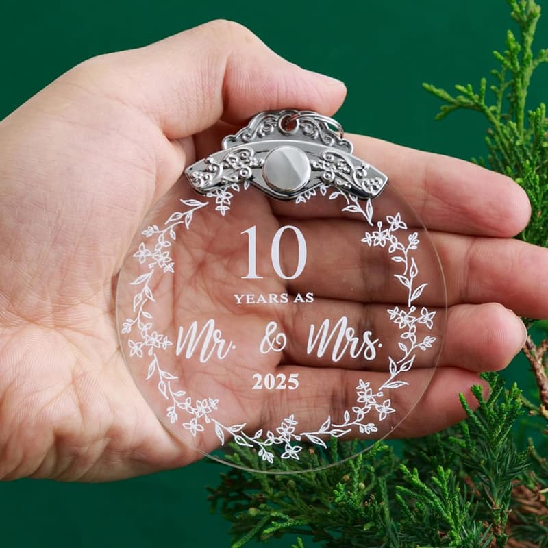 10th Anniversary Christmas Ornament for Couples 2025