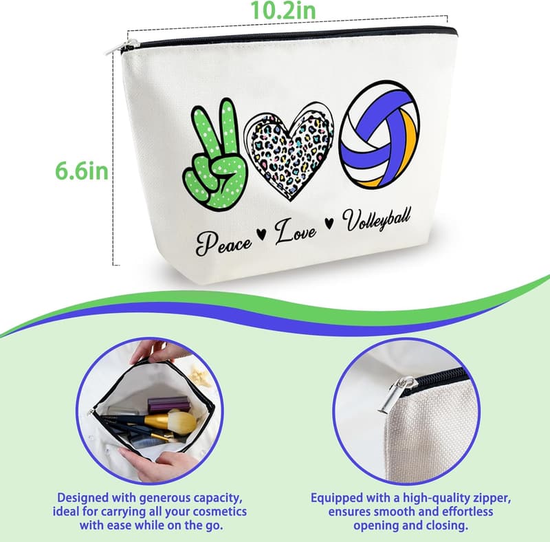 Volleyball Gifts for Women - Waterproof Cosmetic Bag
