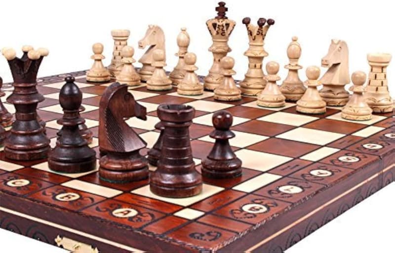 Elegant Handcrafted Wooden Chess Game Set for Adults & Kids