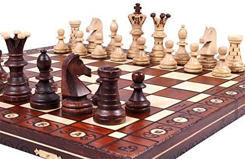 Elegant Handcrafted Wooden Chess Game Set for Adults & Kids