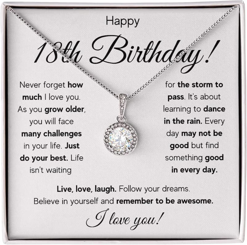 18th Birthday Jewelry Gift for Girls with Card & Box