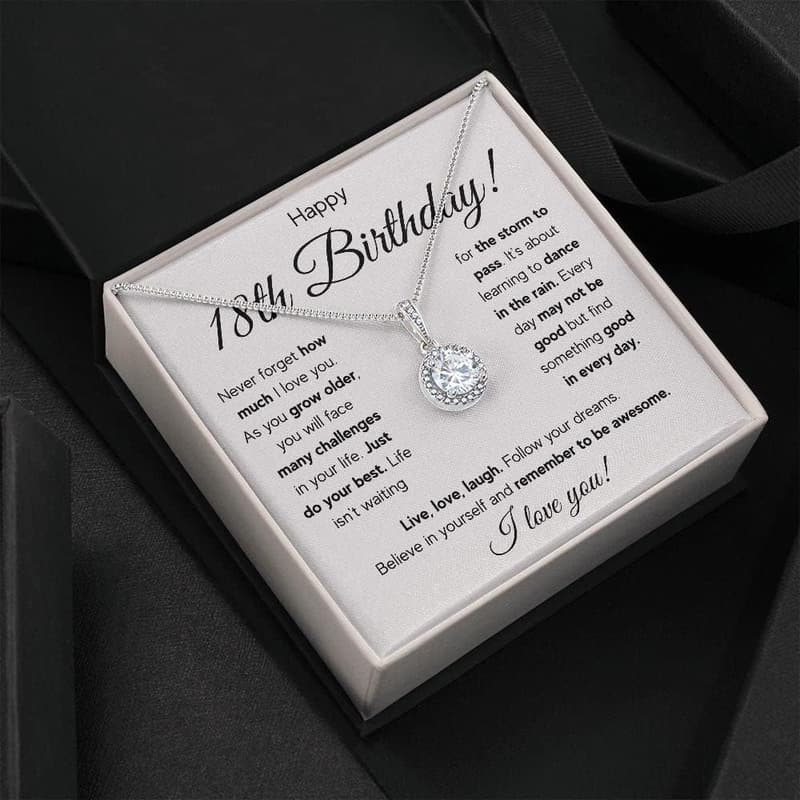 18th Birthday Jewelry Gift for Girls with Card & Box