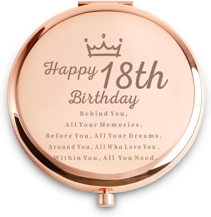 Personalized Engraved Compact Mirror for 18th Birthday
