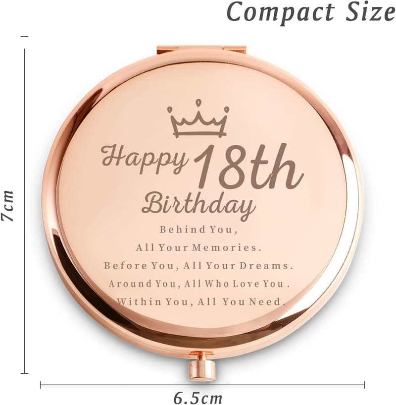 Personalized Engraved Compact Mirror for 18th Birthday
