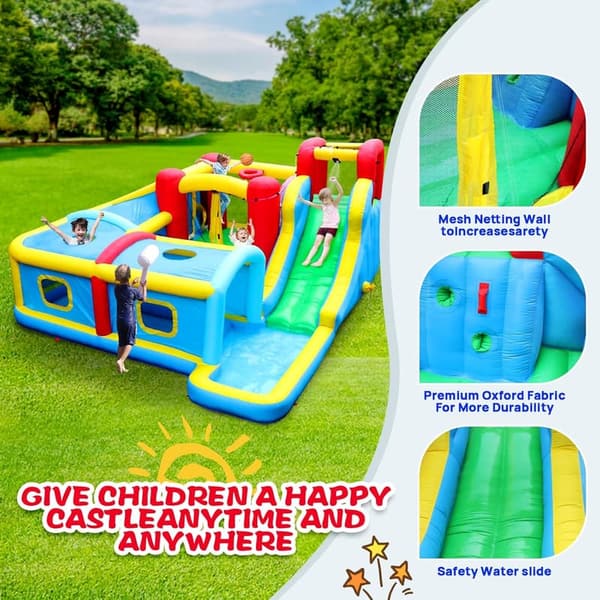 Inflatable Water Slide Park with Bouncy Castle and Games
