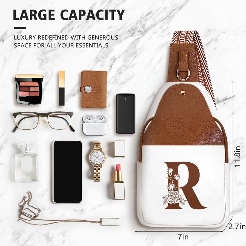 Personalized Leather Crossbody Bag for Women