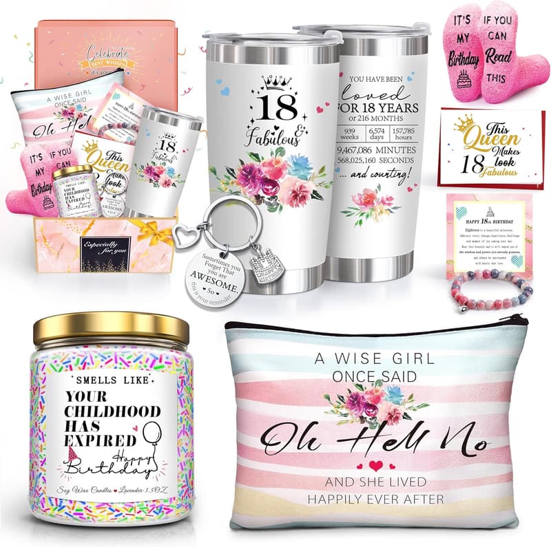 18th Birthday Tumblers Gift Set for Girls
