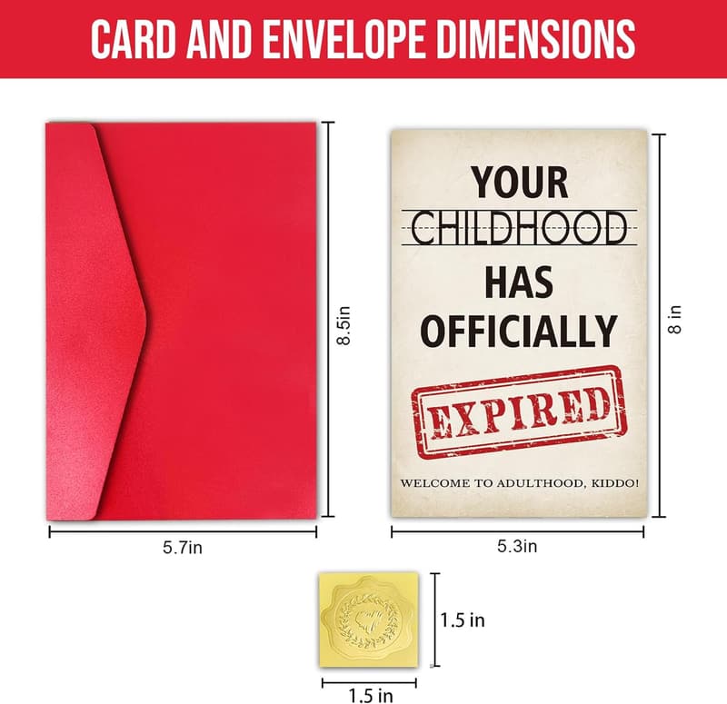 18th Birthday Card for Him/Her - Funny & Rude Design