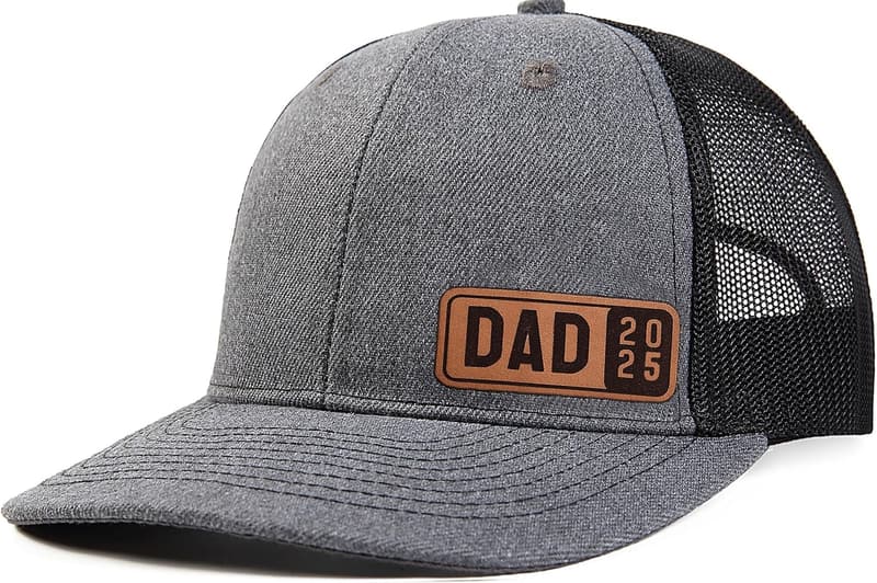Customizable Leather Patch Trucker Hat for Dad 2023-2025