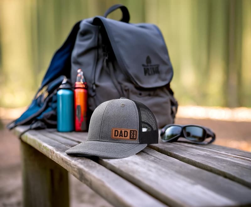 Customizable Leather Patch Trucker Hat for Dad 2023-2025