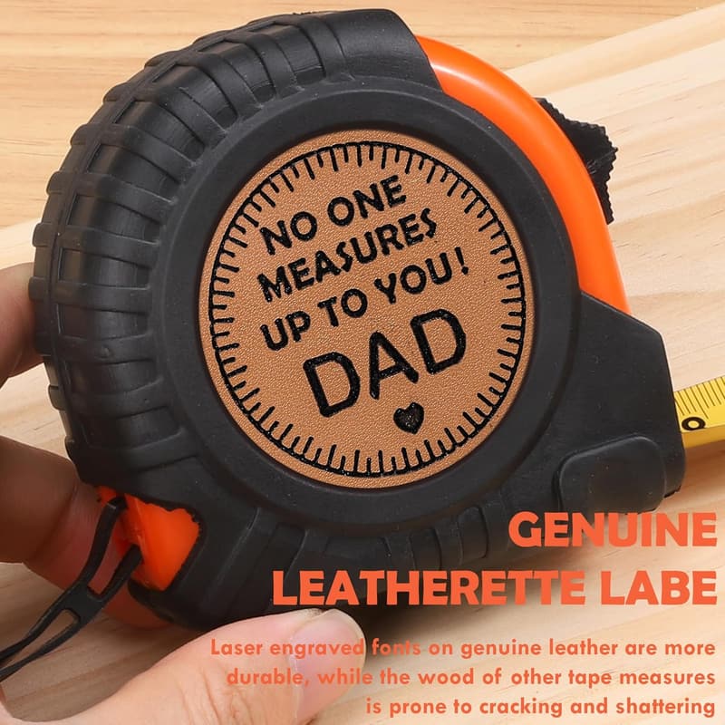First Father's Day Engraved Leather Tape Measure for Dad
