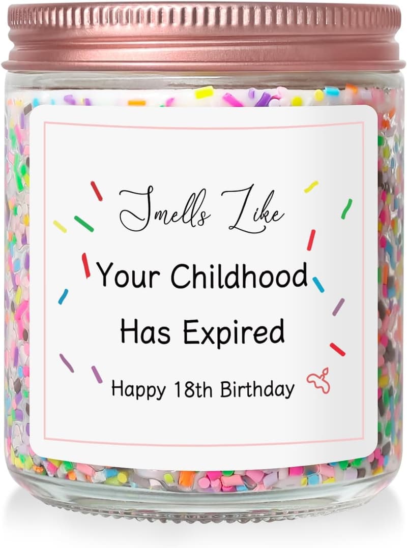 Happy 18th Birthday Vanilla Cake Scented Candle for Girls