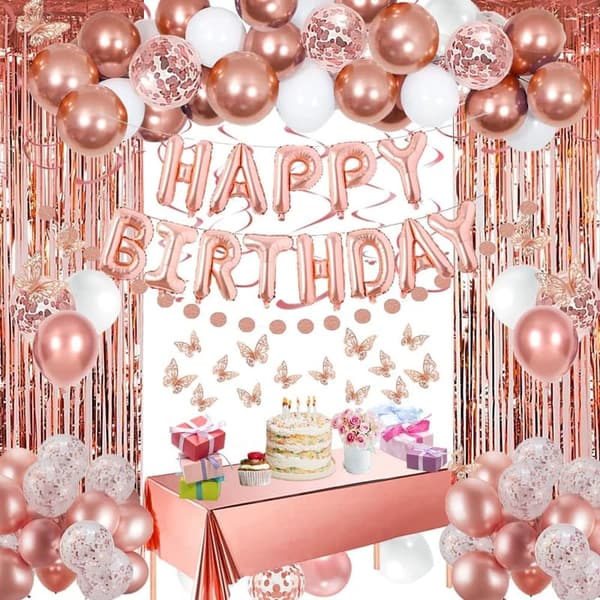 Rose Gold Birthday Party Decorations for Women