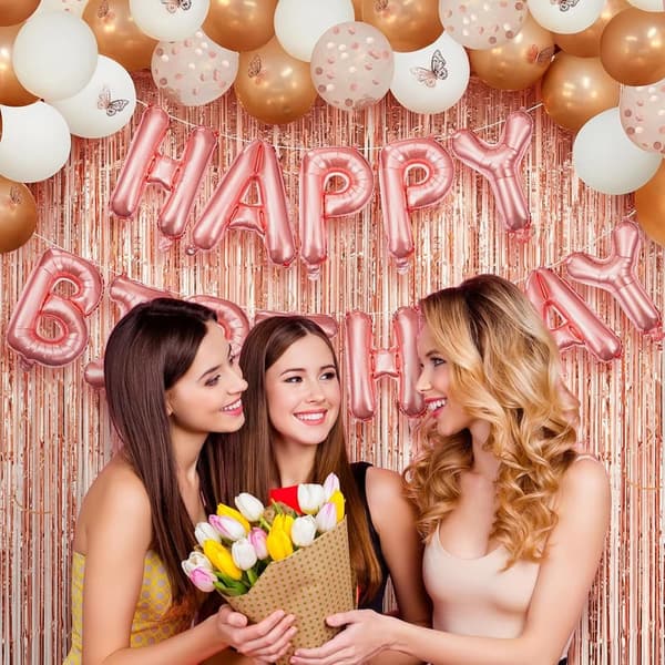 Rose Gold Birthday Party Decorations for Women