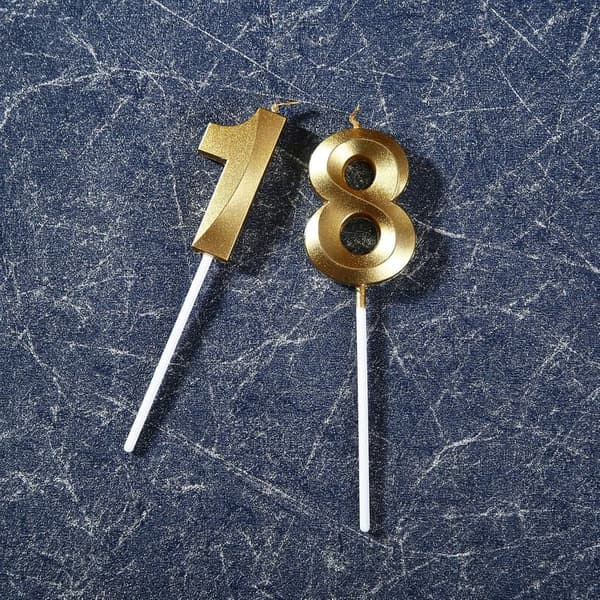 Gold Number 18 Birthday Cake Topper for 18th Celebration