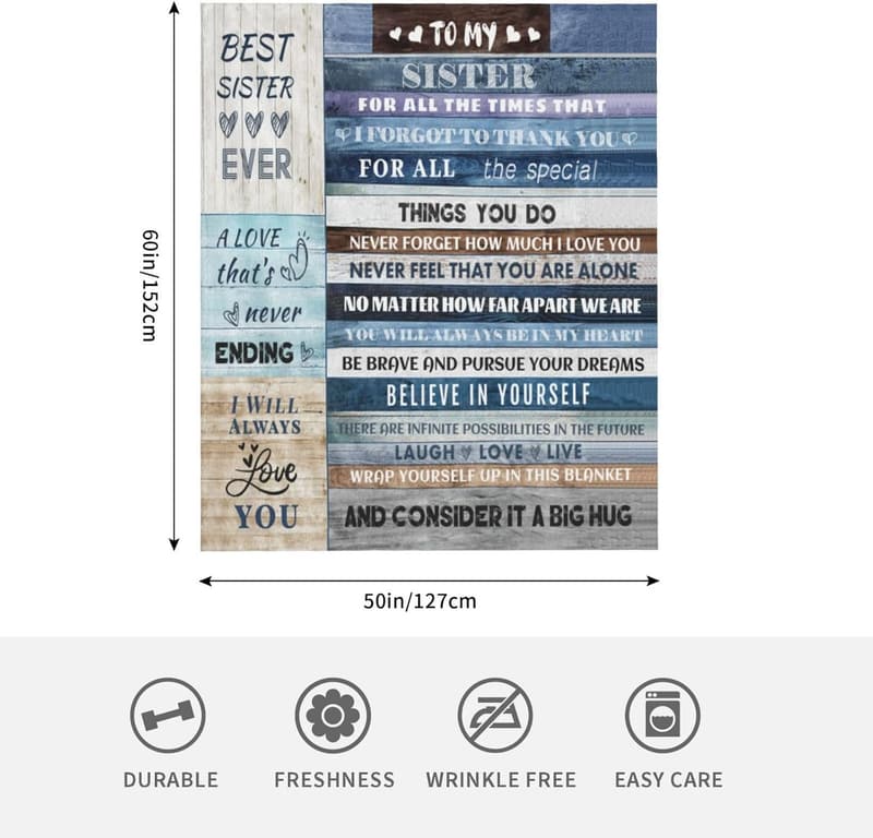 Sister Gift Throw Blanket - Ideal for Mother's Day & Holidays