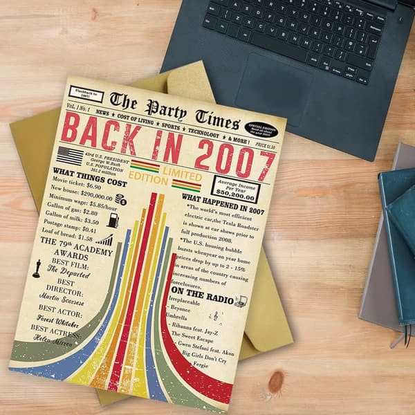 18th Birthday Card for Boys & Girls - Vintage Retro Design