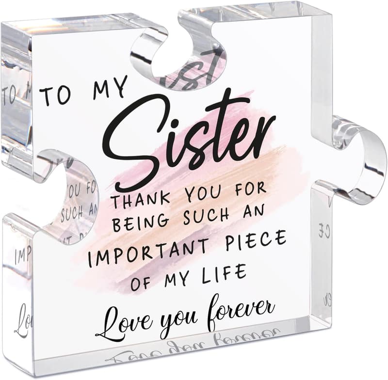Sister Birthday Gift - Unique Acrylic Puzzle-Shaped Plaque