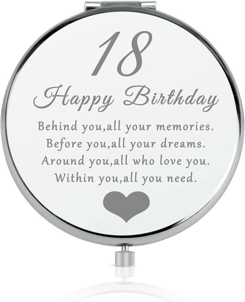 18th Birthday Folding Makeup Mirror Gift for Her