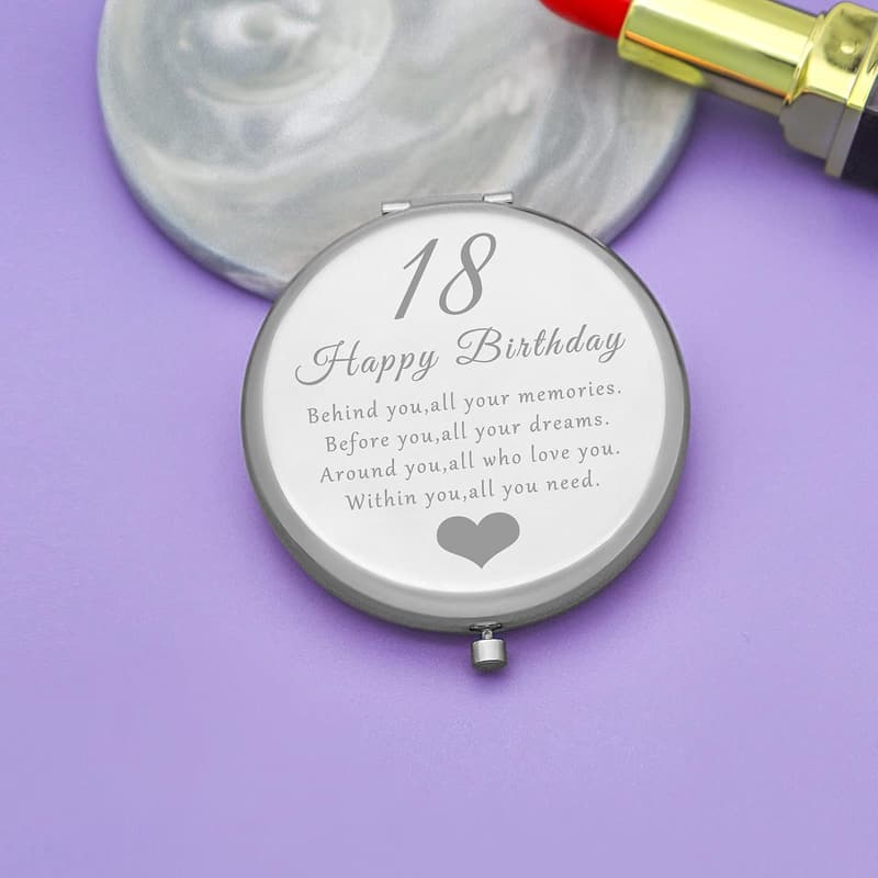 18th Birthday Folding Makeup Mirror Gift for Her