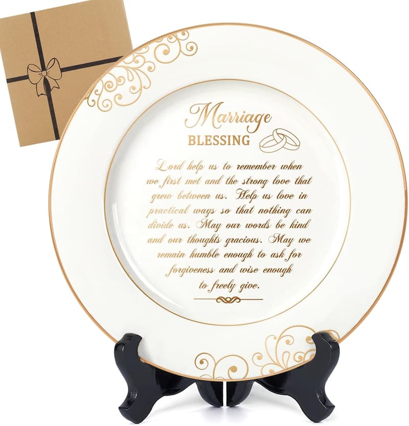 2025 Anniversary Blessing Plate - 24k Gold Foil Decor, 9