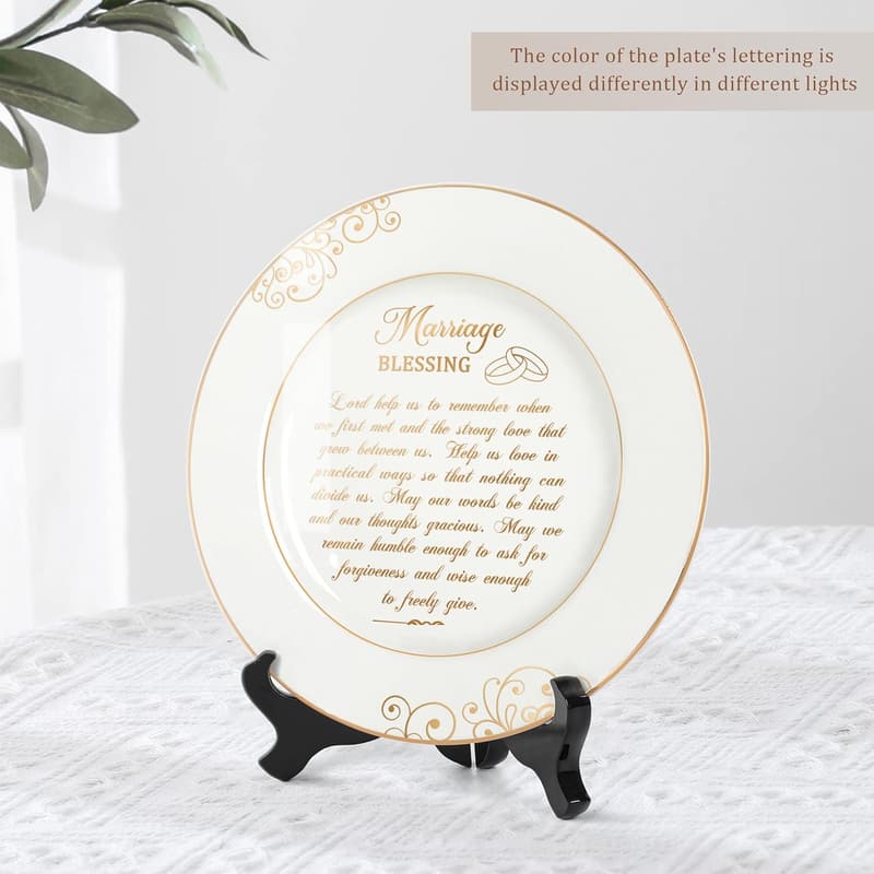 2025 Anniversary Blessing Plate - 24k Gold Foil Decor, 9