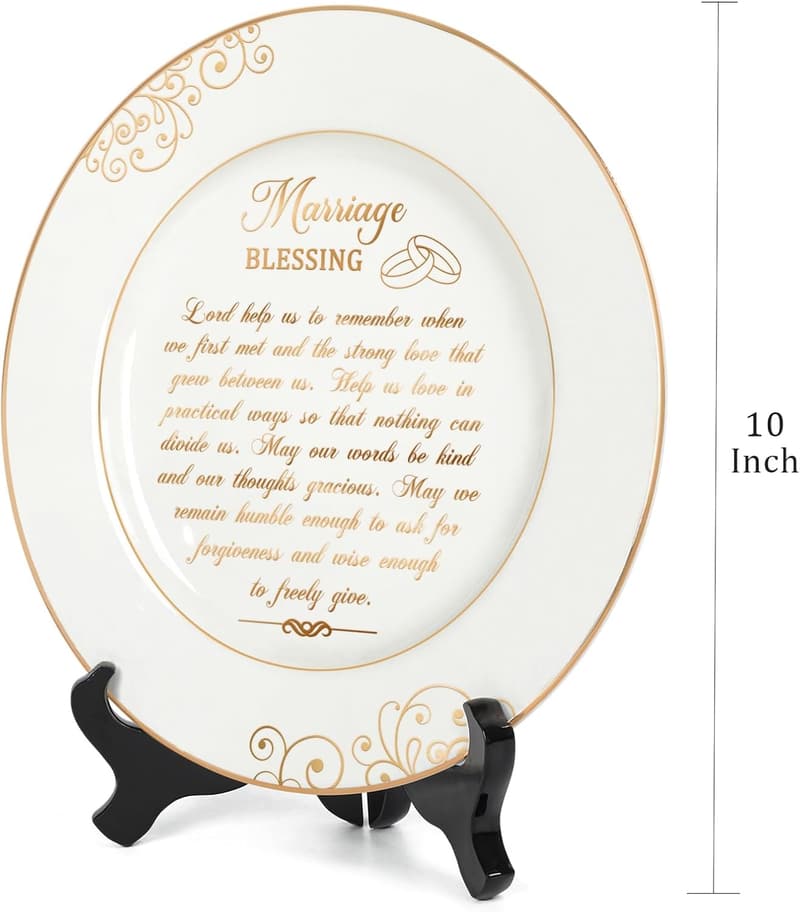 2025 Anniversary Blessing Plate - 24k Gold Foil Decor, 9