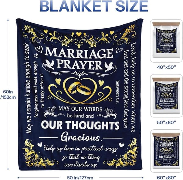 2025 Wedding Gift: Marriage Prayer Blanket for Couples 50