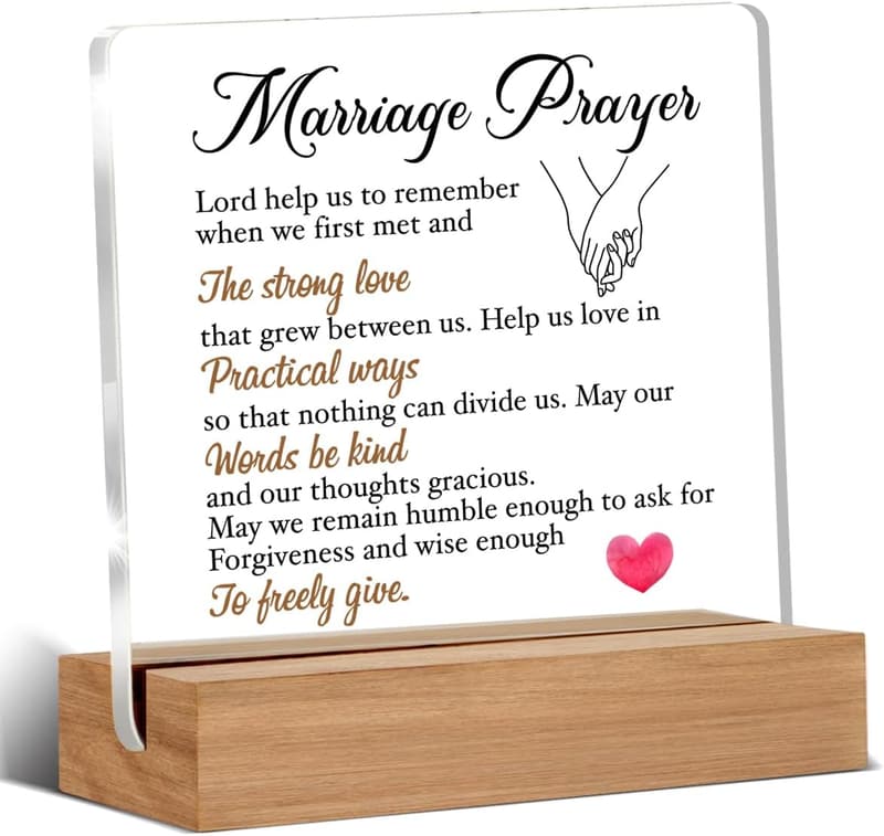 Newlywed Wedding Gifts: Decorative Marriage Prayer Plaque