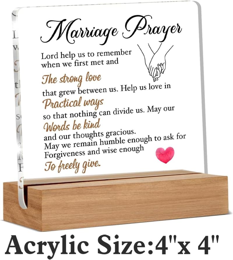 Newlywed Wedding Gifts: Decorative Marriage Prayer Plaque
