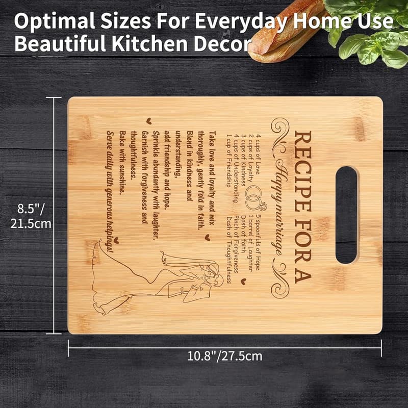 2025 Wedding Gifts: Personalized Bamboo Cutting Board for Couples