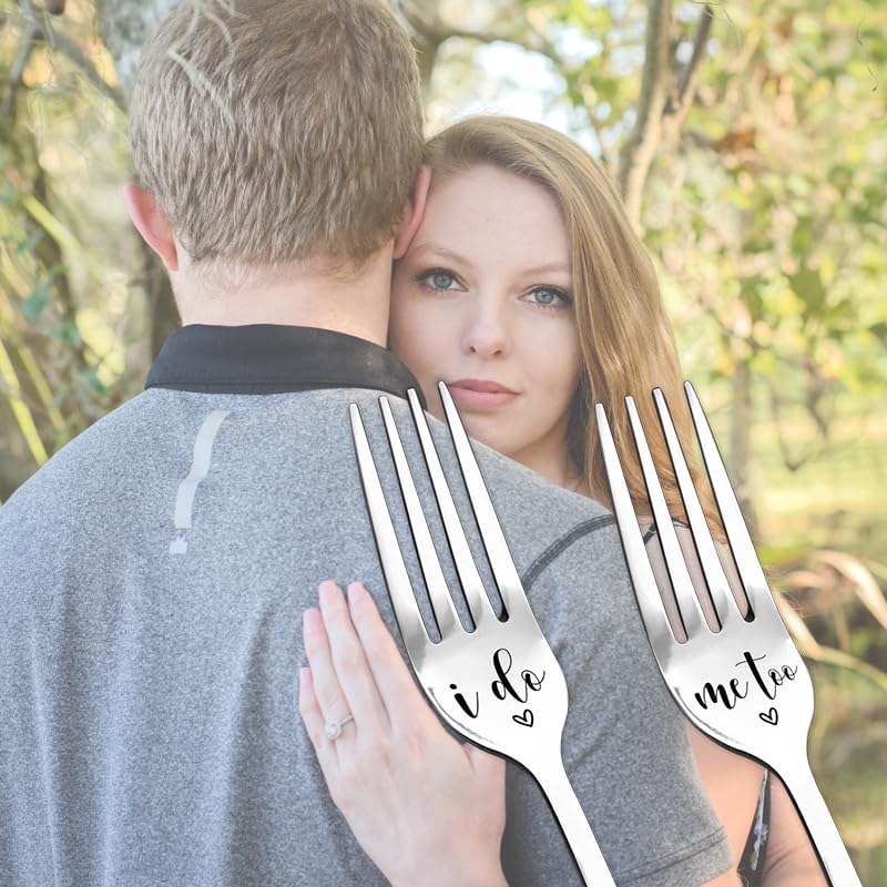 Bridal Shower Gift: Personalized Fork Set for Couples