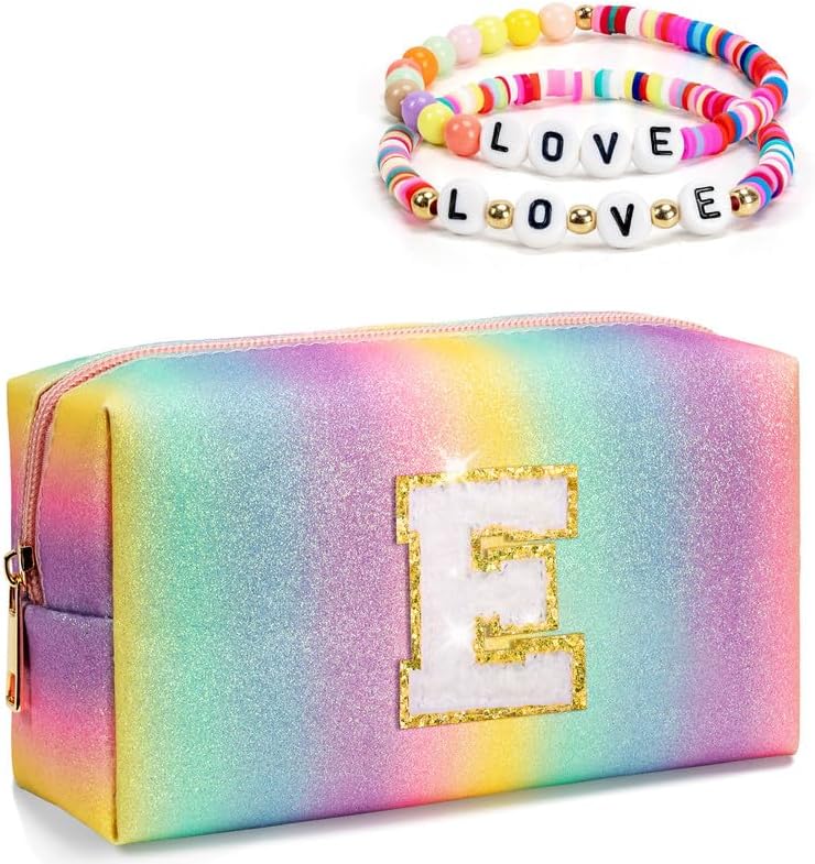 Kindergarten Graduation Initial Makeup Bag & Friendship Bracelets