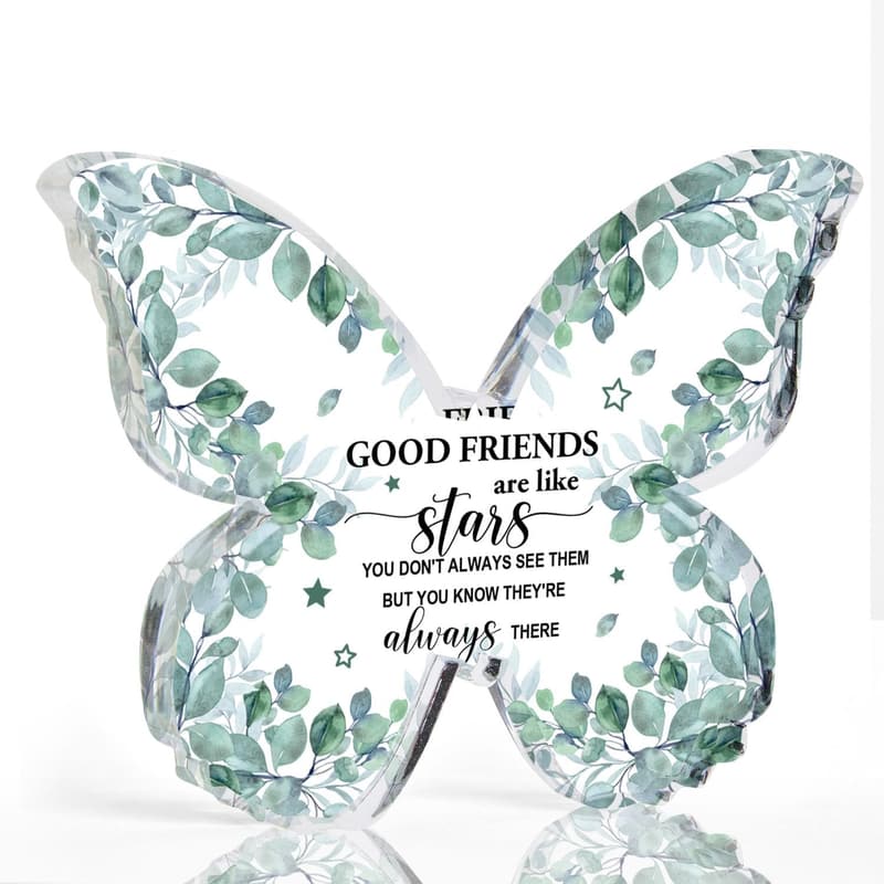 Friendship Birthday Gift - Butterfly Heart Paperweight for Women