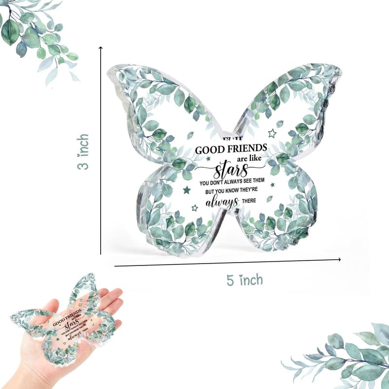 Friendship Birthday Gift - Butterfly Heart Paperweight for Women