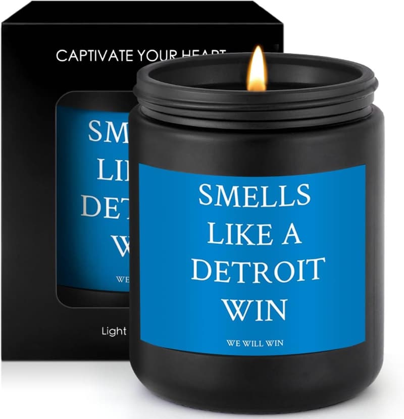 Detroit Lions Football Scented Candle - Unique Gift for Him