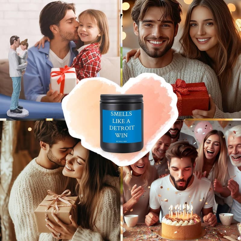 Detroit Lions Football Scented Candle - Unique Gift for Him