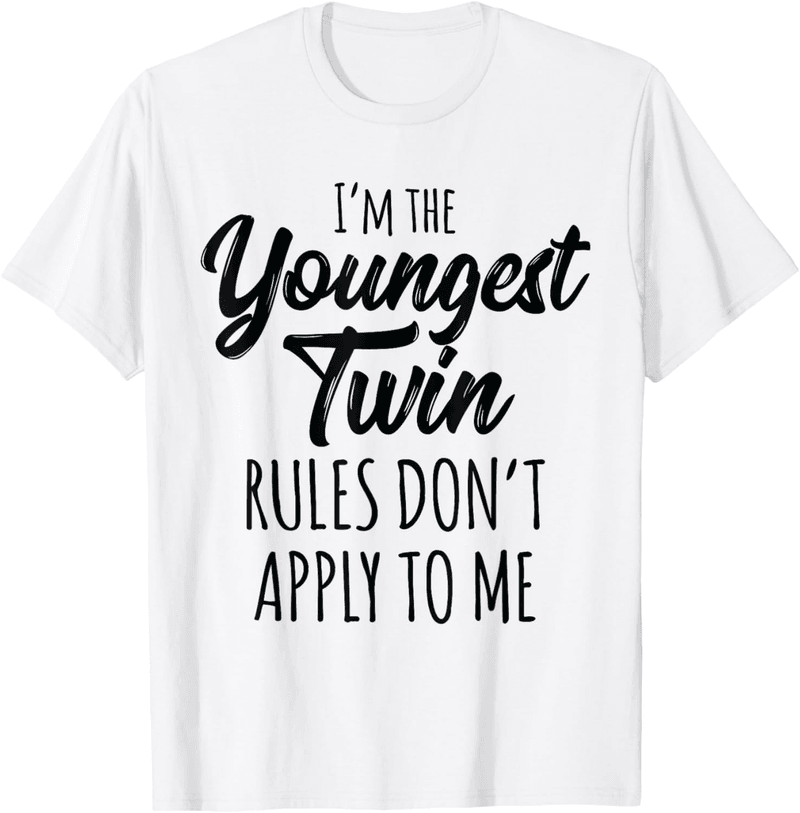 Funny Youngest Twin T-Shirt for Twins' Birthday