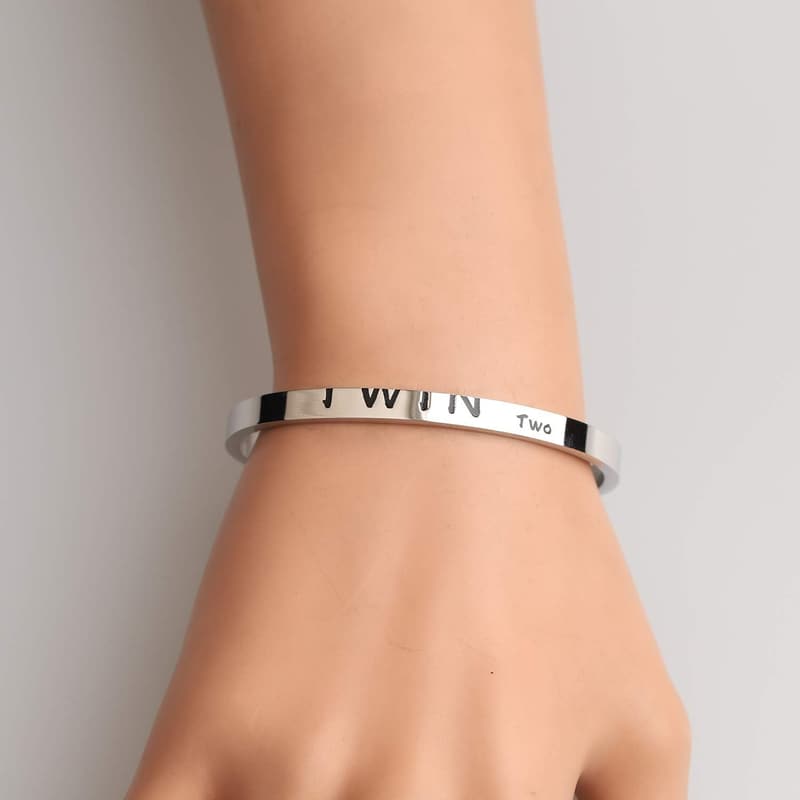 Twin Bracelet Gift Set for Twins - Cuff Bangles