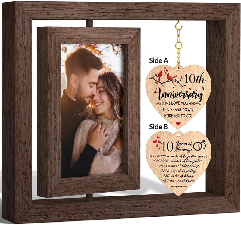 10th Anniversary 4x6 Wedding Photo Frame for Couples