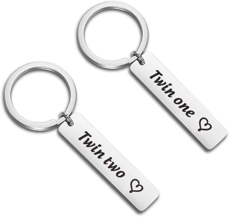 Twin Siblings Keychain Set - Perfect Gift for Twins