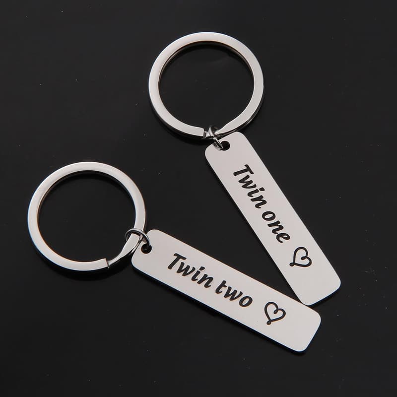 Twin Siblings Keychain Set - Perfect Gift for Twins