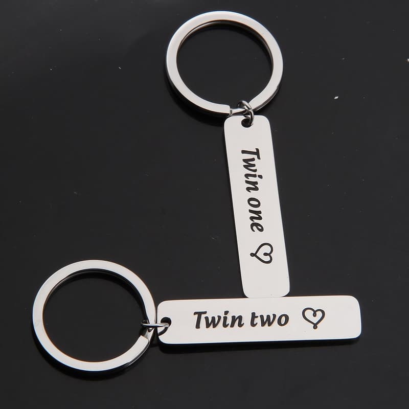 Twin Siblings Keychain Set - Perfect Gift for Twins