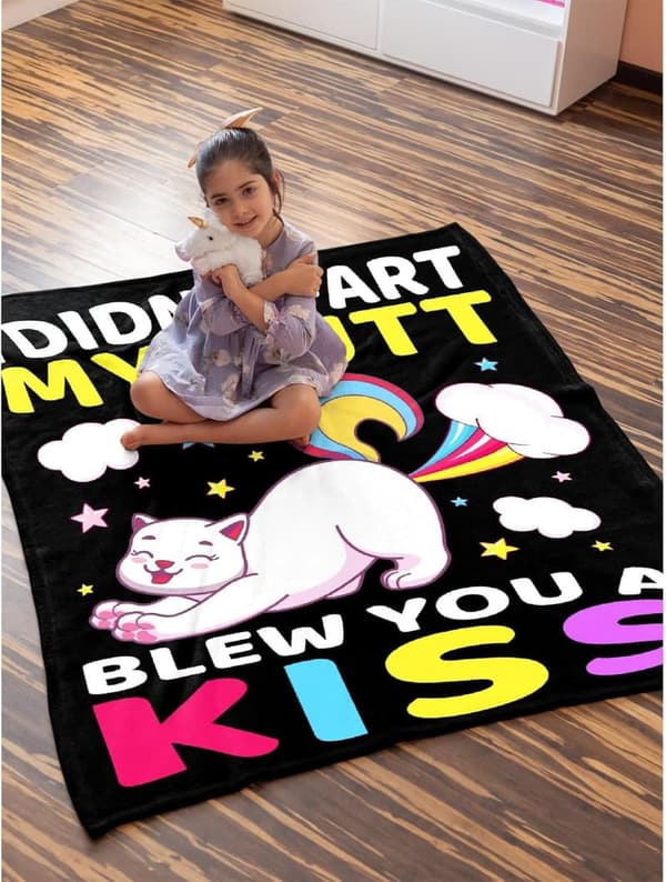 Funny Cat Blanket - Soft Flannel Throw for Cat Lovers 40x50 Inches