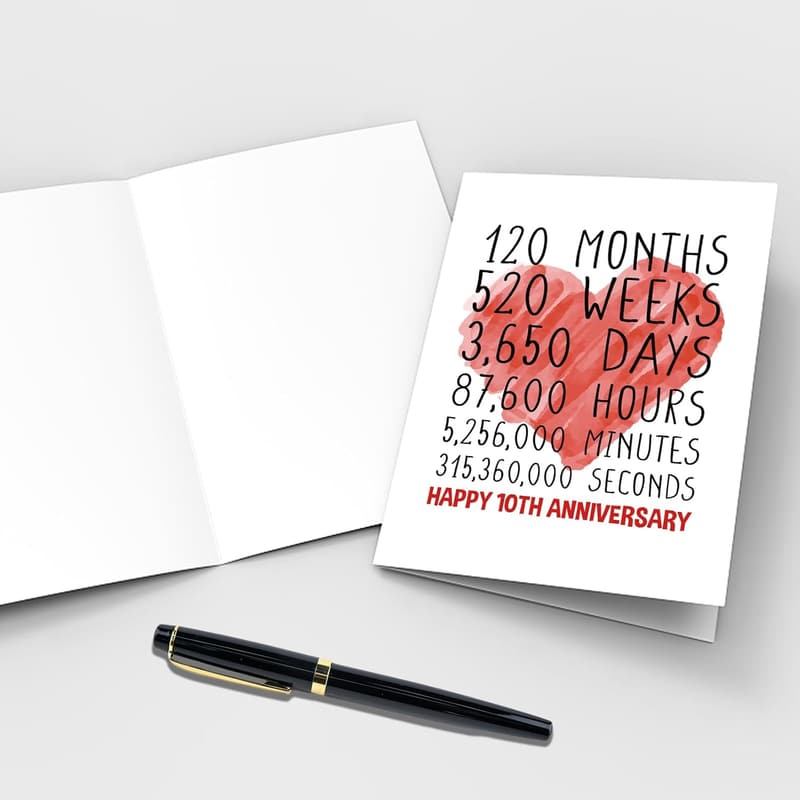 10th Anniversary Funny Card for Couples