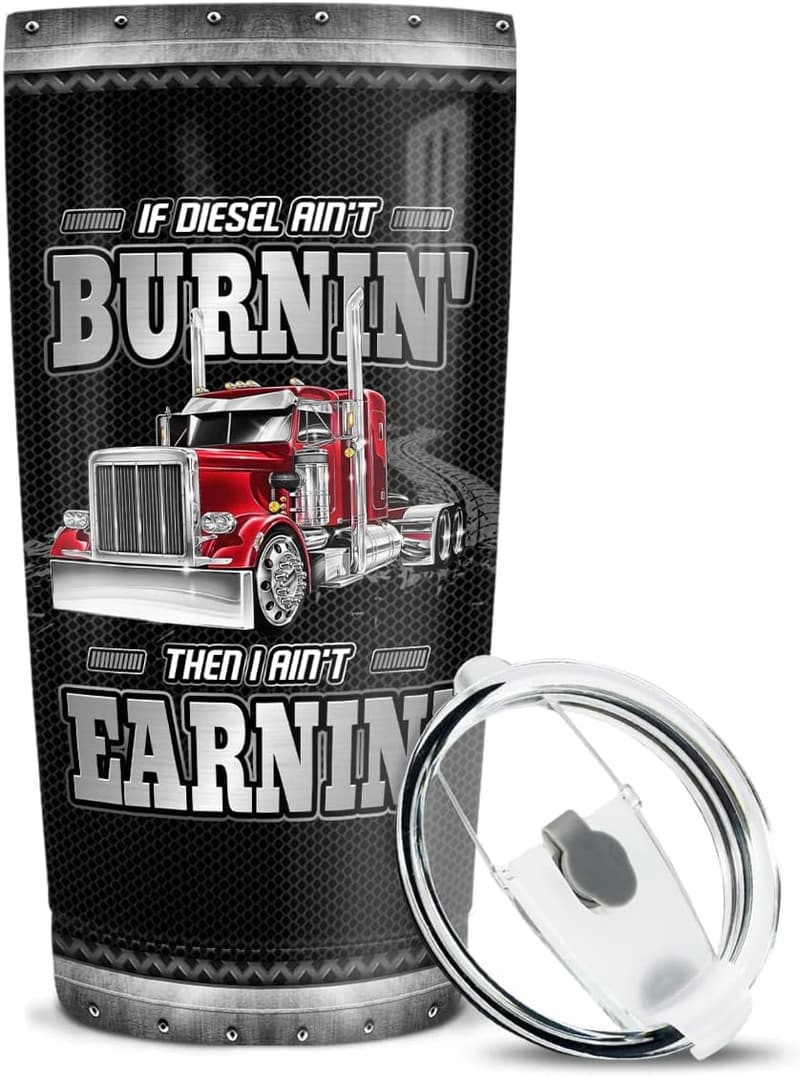 Truck Driver Birthday Gift: 20oz Stainless Steel Travel Mug
