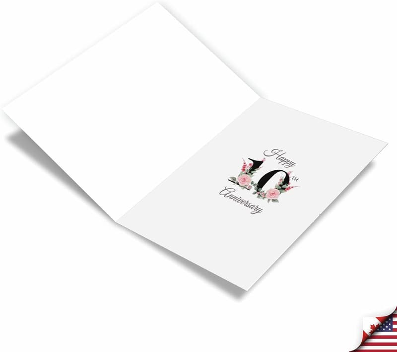 10th Anniversary Floral Paper Card for Couples
